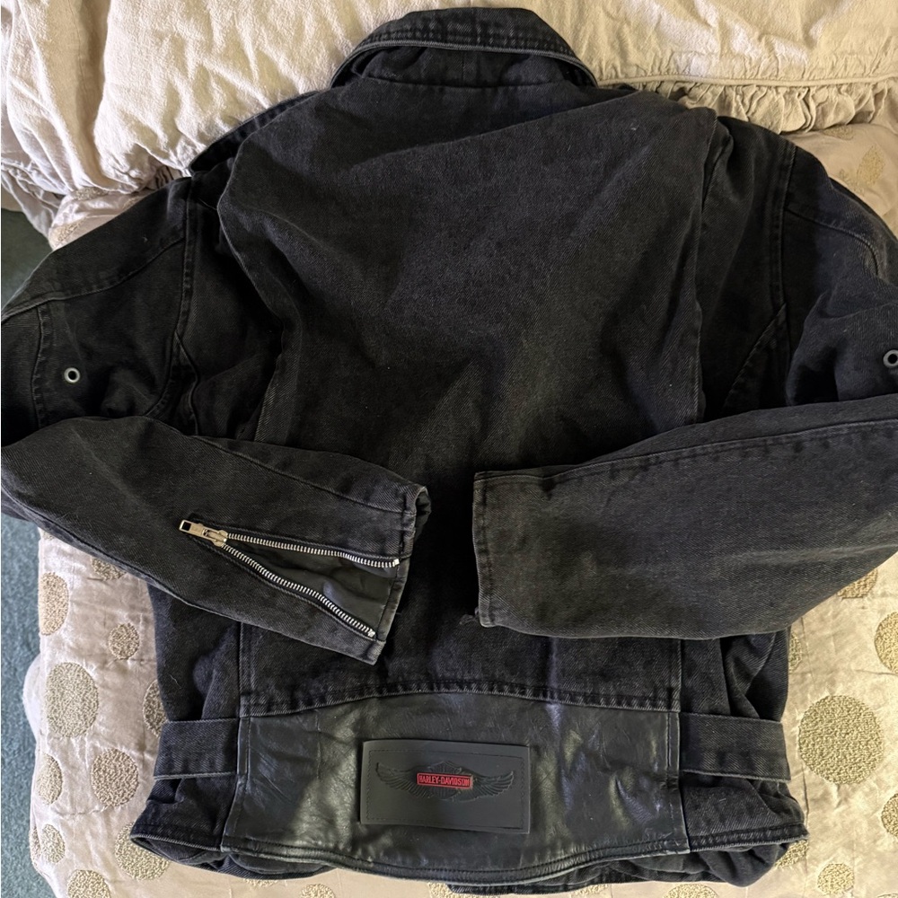 HARLEY DAVIDSON black denim unisex jacket - Picture 7 of 9